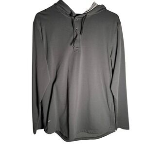 BYLT Basics Men's Lux Charcoal Gray Henley Hoodie Size M